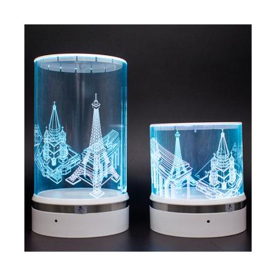 China Simplicity Modern Touch Remote Control Around World Famous Buildings Low Shape Led Night Light for sale