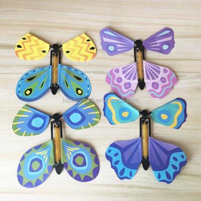 China Matching Flying In The Book Fairy Rubber Band Powered Wind Up Butterfly Toy Great Surprise Gifts for sale