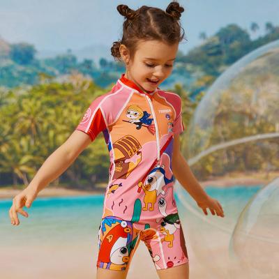 China New Viable Design TOSWIM Fashional Swimwear One Piece Teen Girls And Boys Beach Wear Anti-UV Print One Piece Swimsuit for sale