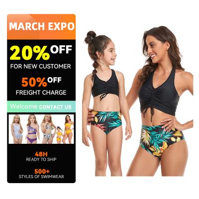 China In-Stock Factory High Quality Safe Beach Mom and Kids New Breathable Familia Wholesale Swimwear Kids Bikini Swimwear for sale