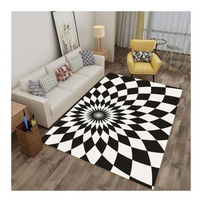 China Modern Bedroom Rectangle Ceres Visual Illusion Vortex Vortex Swirl 3d Mosaics Print Optical Shag Rug Area Rug for sale