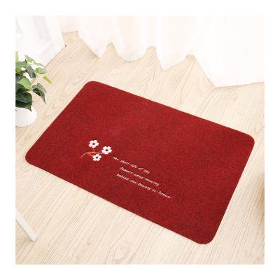 China Anti Slip Washable Red Welcome Mats Absorbent Outdoor Floor Entrance Floor China Custom Door Mats for sale