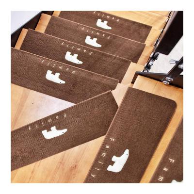 China Washable Floor Mats For Stairs Washable Dog Polyester Adhesive Stair Mat for sale