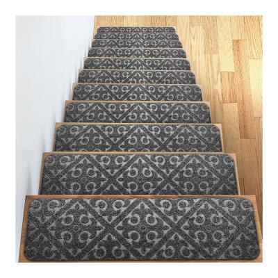 China European Style Washable Stair Tread Covers Non Slip Indoor Stair Tread Cover Decorative Carpet Protector Rug for sale