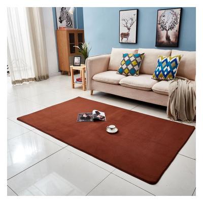 China Brown Shaggy Coffee Rug Living Room Washable With Sponge for sale