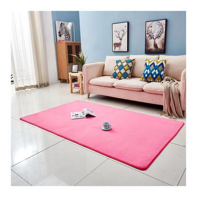 China Washable Single Color Living Room Flooring Thick Plush Shaggy Small Circle Machine Made Microfiber Carpet for sale