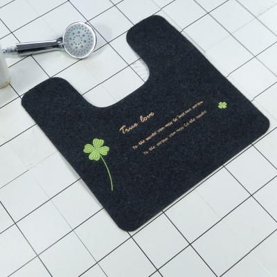 China 2021 TPR Pattern Toilet Mat Bathroom Mat U Shape Toilet Mat Round Tufted Washable Backing Anti Slip for sale