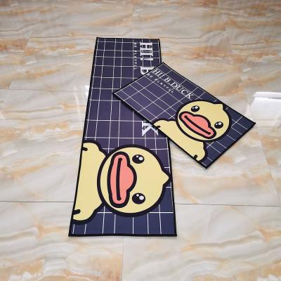 China Eco-friendly.anti-slip.water-proof yellow polypropylene 2 pieces of microfiber anti-fatigue Moroccan cushioned non-slip kitchen cover for sale