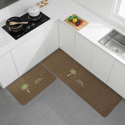 China Washable Non-Slip Flooring Mats And Rugs Anti Fatigue Water And Oil Absorption Kitchen 2 Pieces Set Kitchen Rug Mat for sale