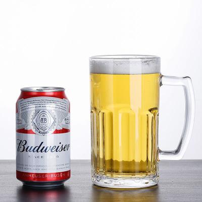 China Clear Glass Mugs Wholesale 600ml Custom Packaging Classic Empty Beer Glass Mugs for sale