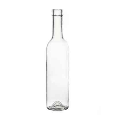 China Factory Wholesale Clear Empty Round Wine Glass Bottle Customize Glass Wine Liquor Bottle With Lids for sale