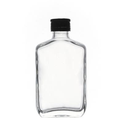 China Hot Selling Wholesale Clear Wine Spirit 110ml Customize Square Glass Bottle For Liquor for sale