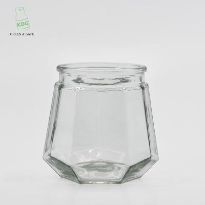 China Glass Food Storage Suppliers Empty Canned Food Jars Clear Customize Bulk Octagonal Glass Jars for sale