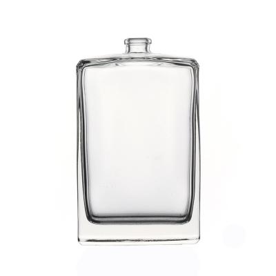 China Wholesale High Quality Personal Care Clear Square Perfume Glass Cosmetic Bottle For Personal Care for sale