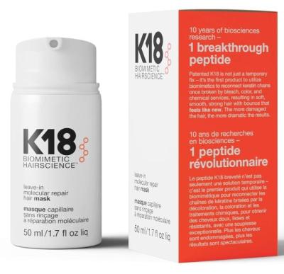 China Hair-Repairing Leave In Molecular Repair Hair Treatment to Repair Damaged K18 Hair 4 Minutes to Reverse Damage from Bleach 50 ml for sale