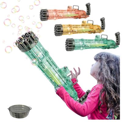 China Toy Bubble Gun Gatling Bubble Gun Toys Kids Outdoor Activities Bubble Machine Automatic Bubble Blowing Gun for sale