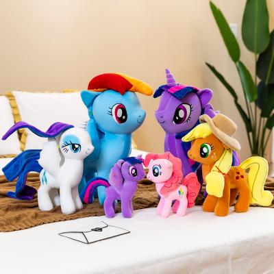 China 20-50cm Cute Pony Rainbow Hat Doll Decorative Plush Toy Pony Plush Toy Color Cartoon Pony Plush Toy for sale