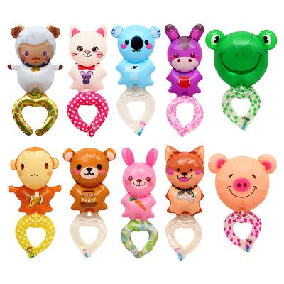 China Children's toys thickened wrist aluminum cute cartoon wrist balloon children's toy balloon animal children's birthday party decoration for sale