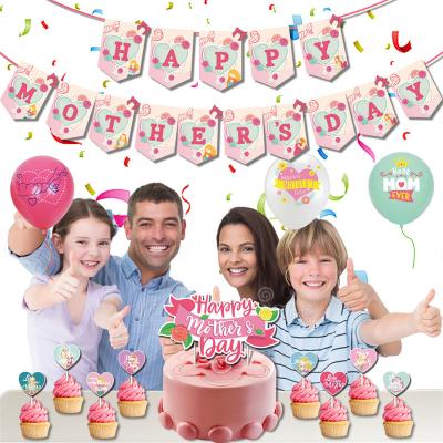 China Gift Themed 12 Inch Mother's Day Party Decoration Toy Balloons Mother's Day Flag Cake Insert Balloon Set for sale