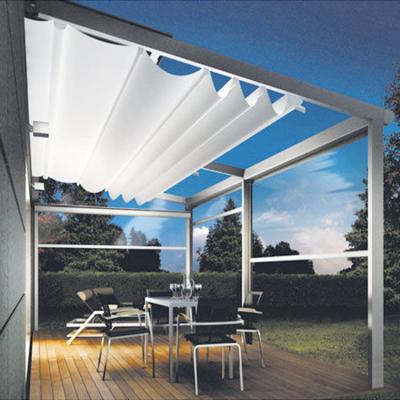 China Waterproof+Fireproof+Heat Resistant Outdoor Dome Shape PVC Cover Heat Resistant Outdoor PVC Fabric Canopy Rain Tent Motorized Retractable Roof Top With Lights for sale