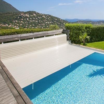 China Customized Swimming Pools Motorized Outside Inflatable PVC Polycarbonate Bubble Covers For Swimming Pools for sale