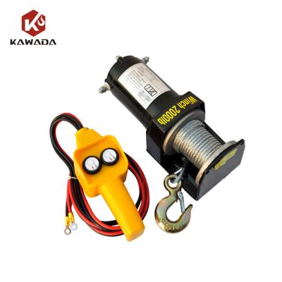 China Small mini 2500lbs AUTOMATIC 2000lbs 2000lbs 12v 24v 48v electric winch for sale