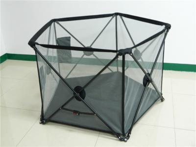 China Outdoor Safe Kids Playpen Fence For Summer With Double Locks , Black for sale