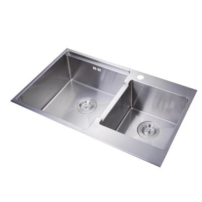 China Without Faucet China Manufacture Wholesale Handmade Stainless Sink BR7747H 770*470*220 for sale