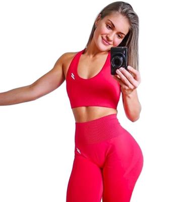 China 2022 Breathable Plus Size Two Piece Jumpsuit Sports Yoga Wear Fitness Seamless Yoga Sets For Women for sale