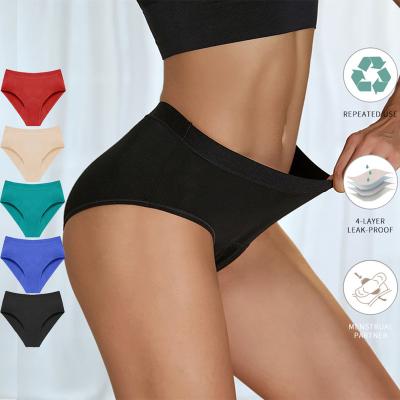 China 2022 Amazon Antibacterial Hot Selling Absorbent Cotton Reusable Teen Sanitary Menstrual Underwear Plus Size Menstrual Period Panties For Women for sale