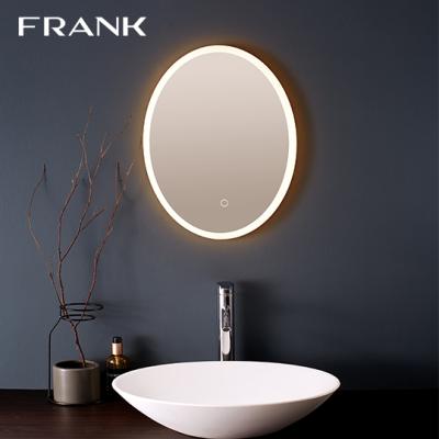 China Hotel Mirror Touch Modern Smart Button Bathroom Magnifying Fogproof Led Light Vanity Mirror for sale