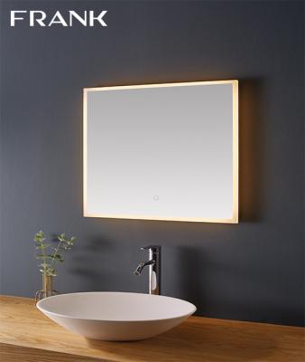 China Frameless Mirror Illuminated Magnifying Led Bathroom Mirror With Warm Light for sale