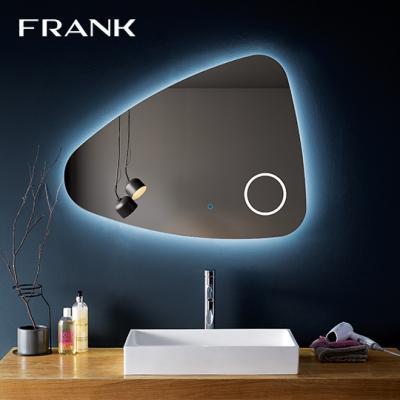 China Magnifying No Frame Anti Fog Frame Hotel Vanity Wall Backlit Bath Led Dimmer And Magnify Mirror for sale