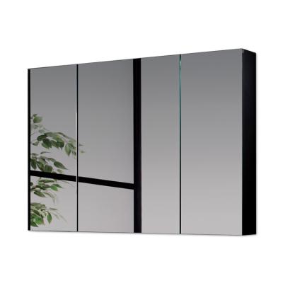 China Modern 3 Door Magnifying Bathroom Vanity Mirror Cabinet With LED Light For Bathroom for sale