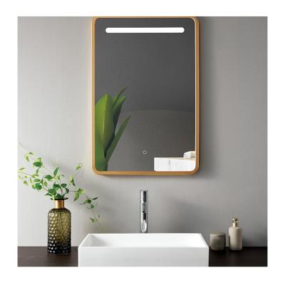 China Mirro Smart Touch Large LED Bathroom Magnifying Aluminum Frame Matt Black Illuminated Magnifying for sale