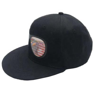 China Wholesale Custom Snapback Hat Black COMMON Snapback Hat Sports Cap Reflective Hat for sale