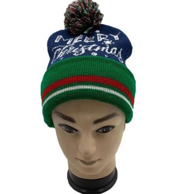 China Jacquard Winter Warm Sale Yarn Acrylic Yarn Hat Custom Beanie Hat for sale