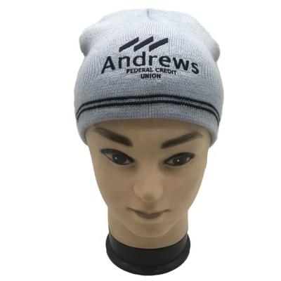 China COMMON Acrylic Winter Knitted Hat Beanies With Custom Embroidery for sale