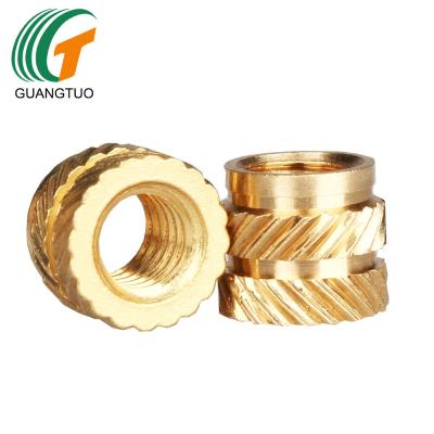 China Automotive Industry M2 M3 Insert Knurled Nuts Brass Hot Heating Insert Casting Thread Copper Inserts for sale