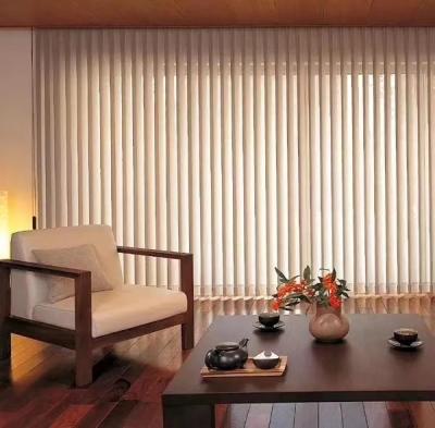 China Eco-friendly Polyester Manual Pure Slat Blinds Customize Shangrila Curtain for sale