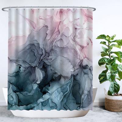 China 2021 Sustainable New Arrival 3d Printing Waterproof Shower Curtain Set For Bathroom Marble Shower Curtains for sale