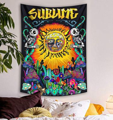 China Custom Mushroom Psychedelic Simple Trippy Tapestry Wall Hanging Tapestry Wholesale for sale