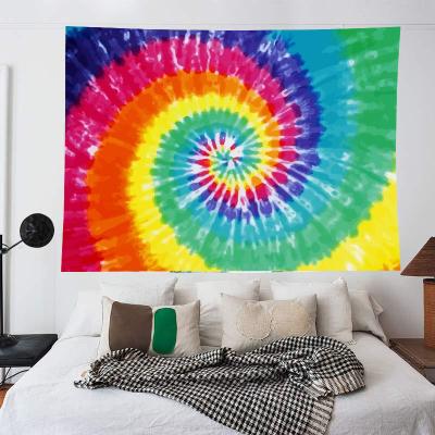 China Custom Round Tapestry Plain Bohemian Tapestry Wall Dye Link Tapestry for sale