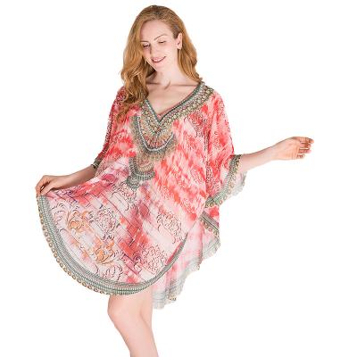 China Digital Printing Beach Kaftan Dress Breathable Summer Kaftan Dress For Women for sale