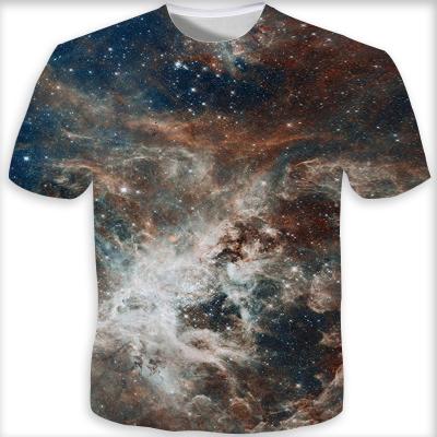 China Anti-Wrinkle 3D T-shirt Men Space Print Summer Casual Short Sleeve Tees Star Universe Space Men T-Shirt galaxy for sale