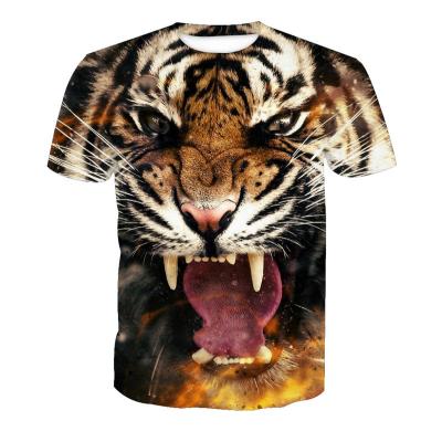 China Custom Tiger 3d T Shirt Anti Shrink Printing T-Shirt for sale