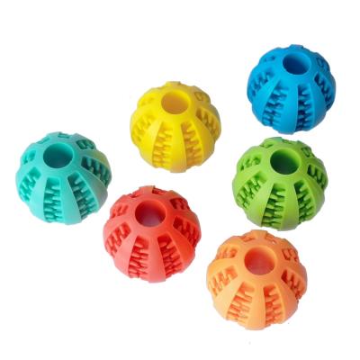 China Viable Dog Toy Ball, Non-Toxic Bite Resistant Toy Ball for Dogs Puppy Cat, Dog Pet Food Treat Feeder Chew Tooth Cleaning Exerc Ball for sale