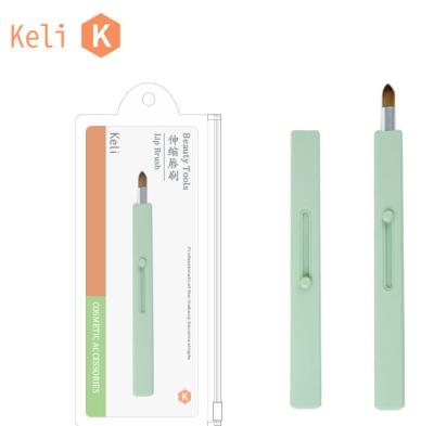 China Angular Blush Keli Factory Wholesale Classic Durable Practical Reusable Retractable Lip Brush Tool for sale