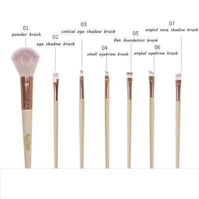 China Angular Blush Facial Soft Cosmetics Beauty Kit Makeup 7pcs High Quality Face Makeup Cheap Wholesale Beautiful Tools Set Brush for sale