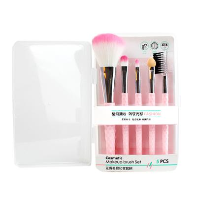 China Angular Blush Brush Make Up Blush With Box And High Quality Eyelash Cleansing Pink Synthetic Makeup Brush Set for sale